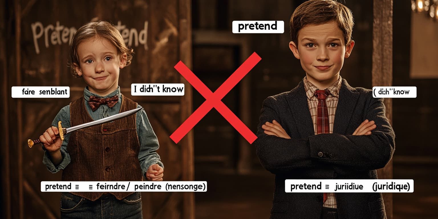 Traduction de "pretend" en français : prétendre, feindre, ou...? Un faux ami de plus !