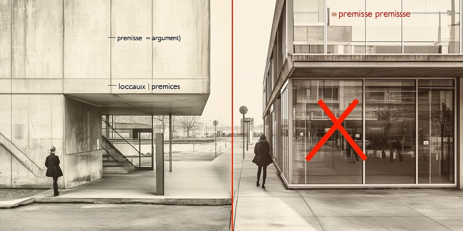 Traduction de "premises" en français : prémices, prémisses, ou...? Un faux ami de plus !